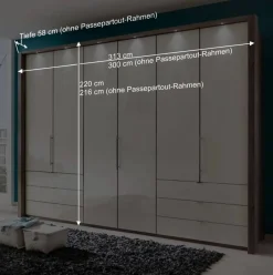 Wohnen Schlafzimmer Komplettset Crenba in Creme (vierteilig)