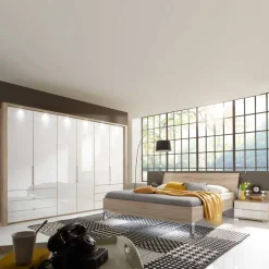 Wohnen Schlafzimmer Komplettset Bosays in Weiß Eiche Sonoma (vierteilig)