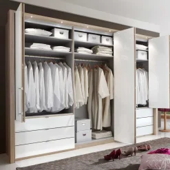 Wohnen Schlafzimmer Komplettset Bosays in Weiß Eiche Sonoma (vierteilig)