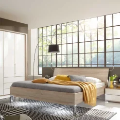 Wohnen Schlafzimmer Komplettset Bosays in Weiß Eiche Sonoma (vierteilig)