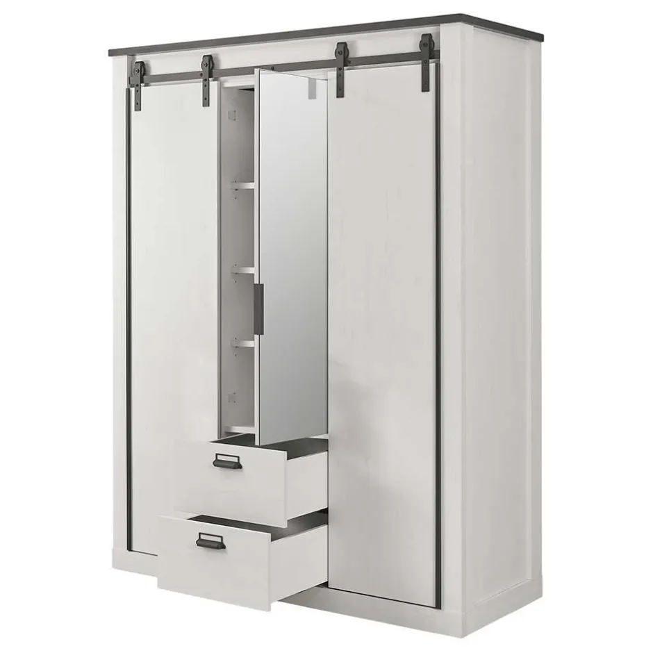 Wohnen Schlafzimmer Möbel komplett in Weiß - Tramos (vierteilig)