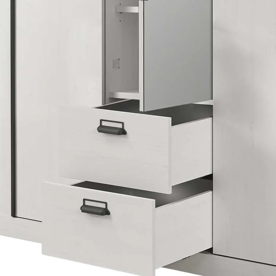 Wohnen Schlafzimmer Möbel komplett in Weiß - Tramos (vierteilig)