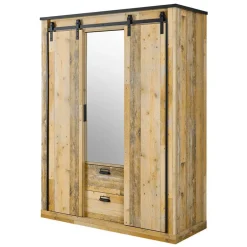 Wohnen Schlafzimmer mit 140x200 Bett Set - Naiavio (fünfteilig)