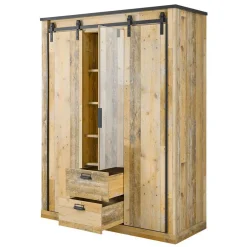 Wohnen Schlafzimmer mit 140x200 Bett Set - Naiavio (fünfteilig)