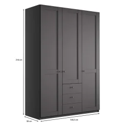 Schlafzimmer Schrank in Dunkelgrau - Mataram^Wohnen