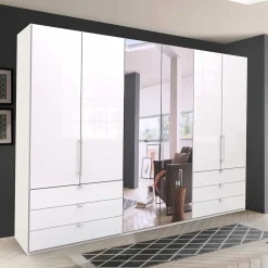 Wohnen Schlafzimmer Schrank mit Falttüren in Weiß - Dolienca