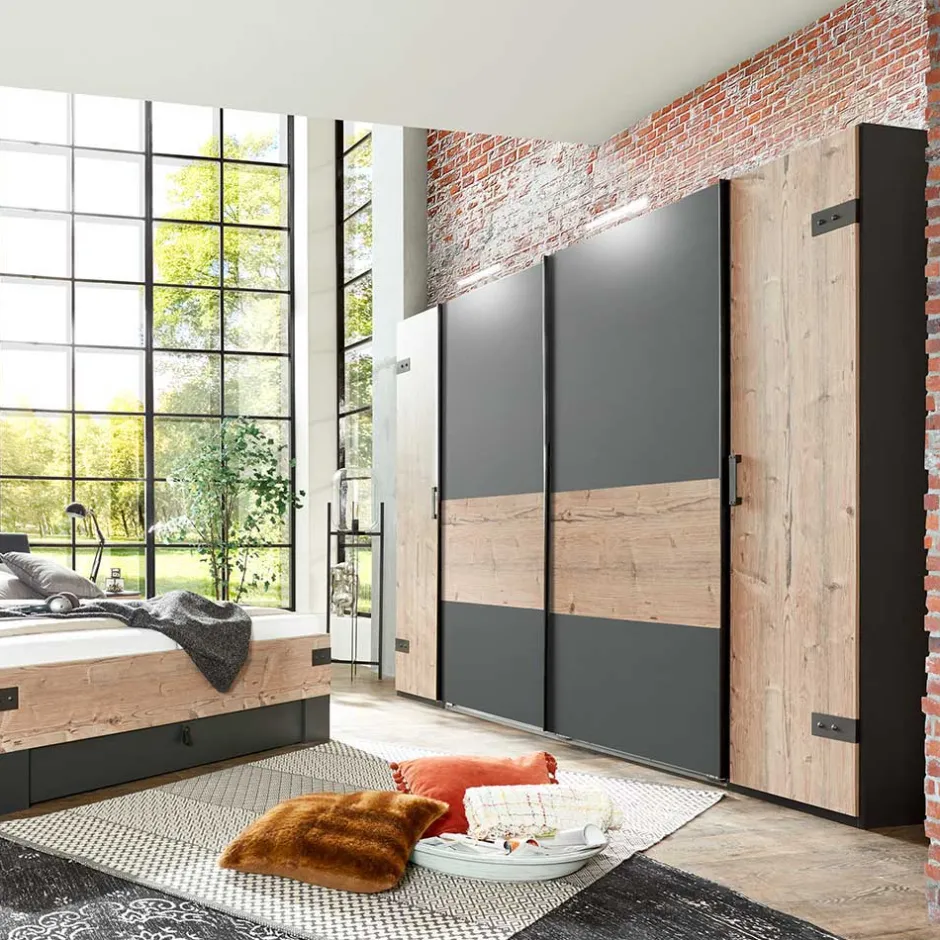 Schlafzimmer Set im Industrial Stil - Ardila (vierteilig)^Wohnen Clearance