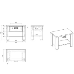 Wohnen Schlafzimmer Set in Altholz Optik - Naiavio (sechsteilig)