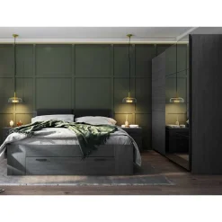 Schlafzimmereinrichtung in Eiche Grau - Carika (vierteilig)^Wohnen Discount