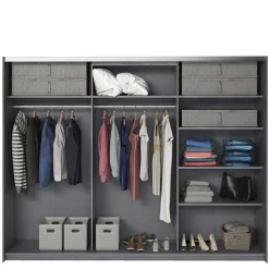 Schlafzimmereinrichtung in Eiche Grau - Carika (vierteilig)^Wohnen Discount