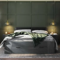 Schlafzimmereinrichtung in Eiche Grau - Carika (vierteilig)^Wohnen Discount