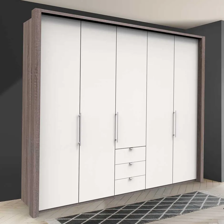 Wohnen Schlafzimmerkleiderschrank mit drei Schubladen - Tivierto