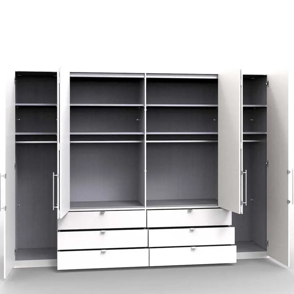 Schlafzimmerkleiderschrank mit sechs Schubladen - Rativian^Wohnen Best