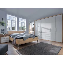 Wohnen Schlafzimmermöbel in Weiß & Eiche Bianco - Nuetran (vierteilig)