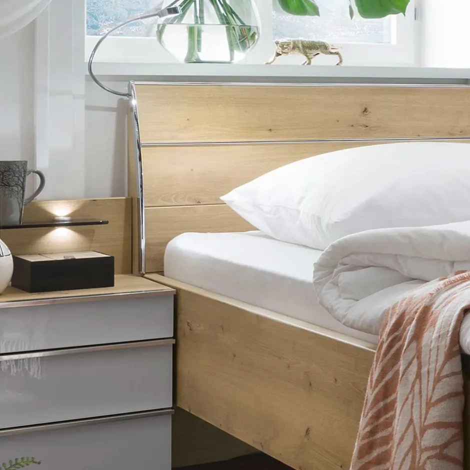 Wohnen Schlafzimmermöbel in Weiß & Eiche Bianco - Nuetran (vierteilig)