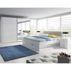 Schlafzimmermöbel in Weiß Esche Dekor - Pruducia (vierteilig)^Wohnen