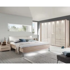 Wohnen Schlafzimmermöbel Set mit LED Licht - Rativian (vierteilig)