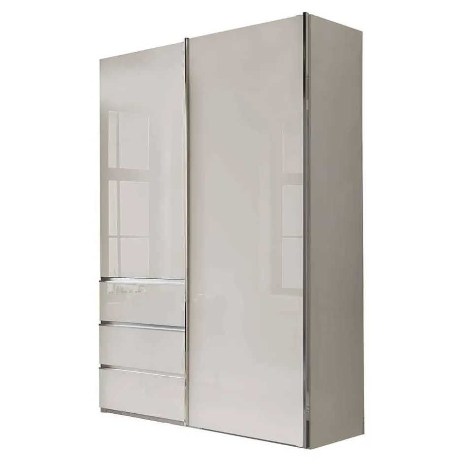 Wohnen Schlafzimmerschrank in Champagner Glasfront 165 cm - Dustins