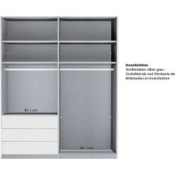 Wohnen Schlafzimmerschrank in Champagner Glasfront 165 cm - Dustins