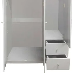 Schlafzimmerschrank in Grau & Eichefarben - Poliesti^Wohnen Discount