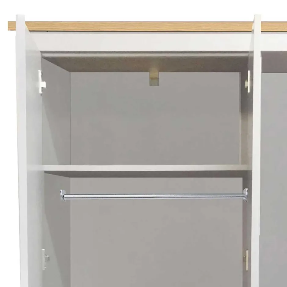 Schlafzimmerschrank in Grau & Eichefarben - Poliesti^Wohnen Discount