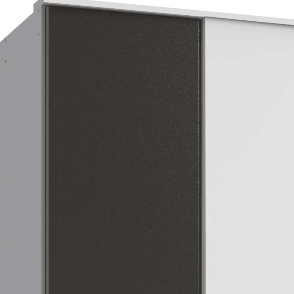 Wohnen Schlafzimmerschrank in Weiß und Dunkelgrau - Vanila