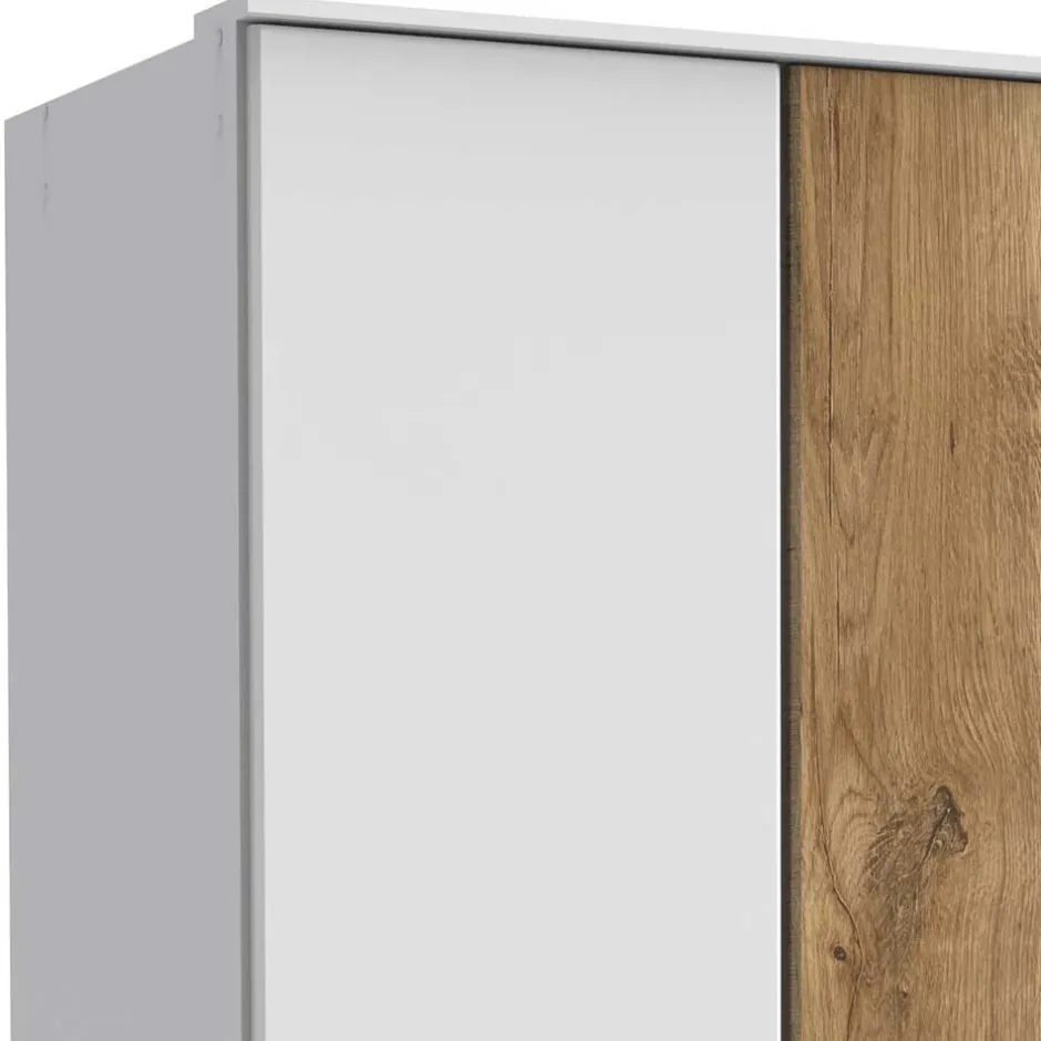 Wohnen Schlafzimmerschrank in Weiß & Plankeneiche Dekor - Calassina I