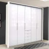 Schlafzimmer-Schrank in Weiß Glasfront - Dolienca^Wohnen