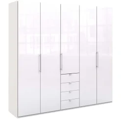Schlafzimmer-Schrank in Weiß Glasfront - Dolienca^Wohnen