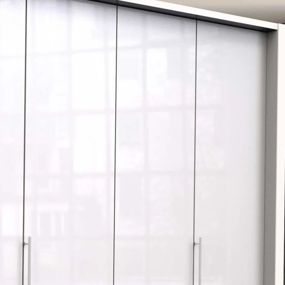 Schlafzimmer-Schrank in Weiß Glasfront - Dolienca^Wohnen