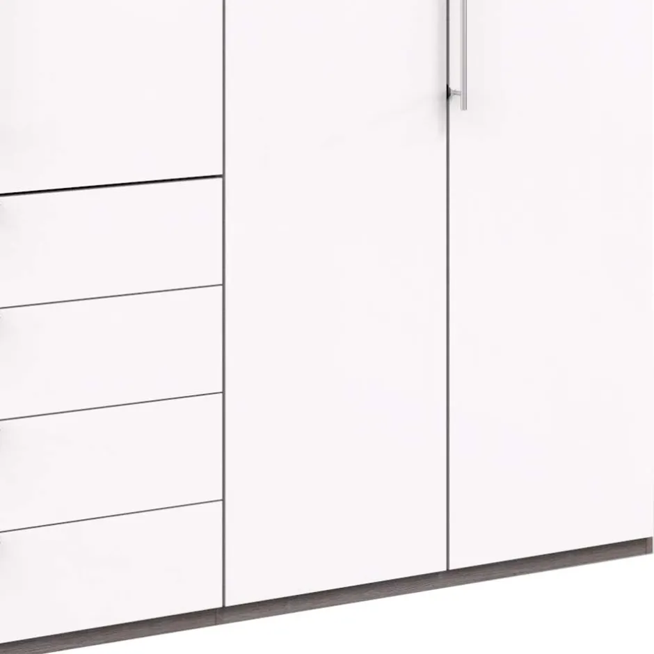 Schlafzimmerschrank in Weiß & Eiche dunkel - Tivierto^Wohnen Best