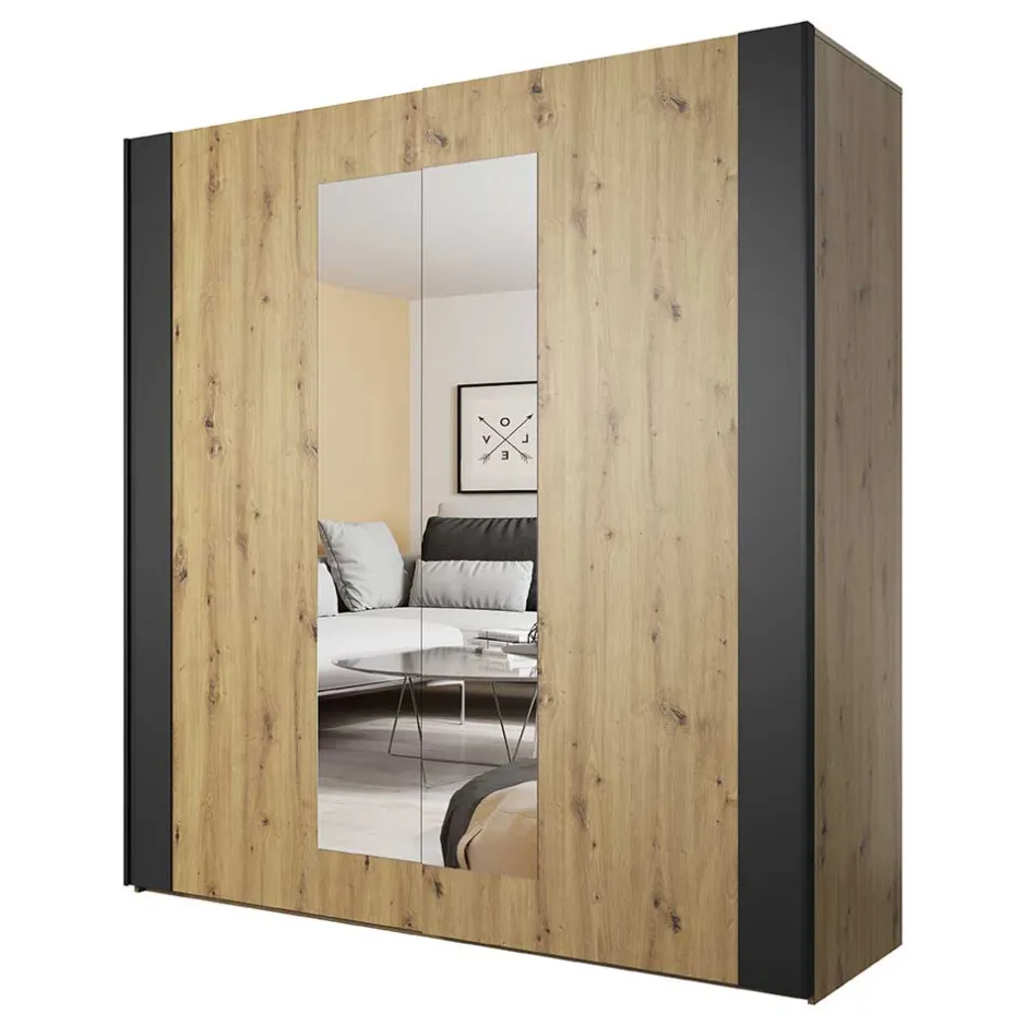 Schlafzimmerschrank in Wildeiche NB & Schwarz - Potsdam^Wohnen Online
