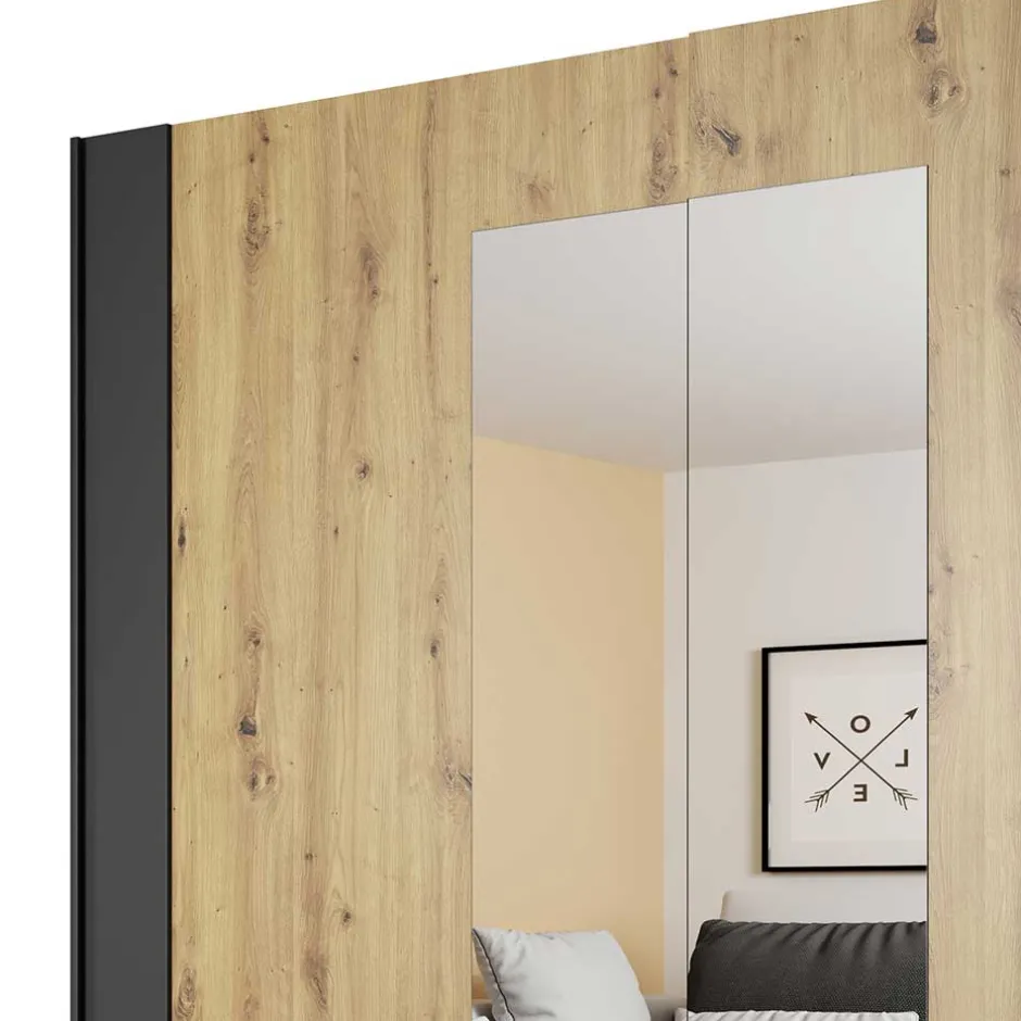 Schlafzimmerschrank in Wildeiche NB & Schwarz - Potsdam^Wohnen Online