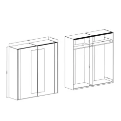 Schlafzimmerschrank in Wildeiche NB & Schwarz - Potsdam^Wohnen Online