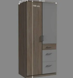 Schlafzimmerschrank mit drei Schubladen & zwei Türen - Coros^Wohnen Outlet