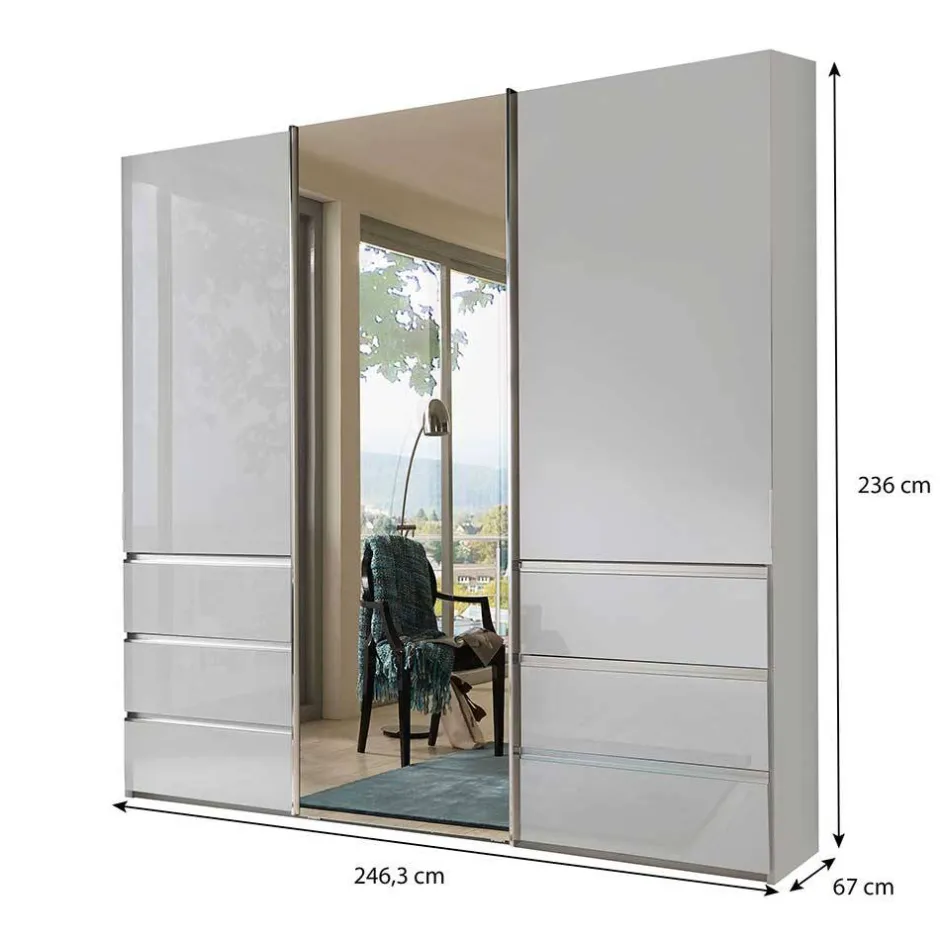 Wohnen Schlafzimmerschrank mit Parsol Spiegeltür - Babaco