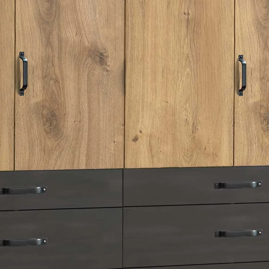 Wohnen Schlafzimmerschrank mit sechs Schubladen & Türen - Bram