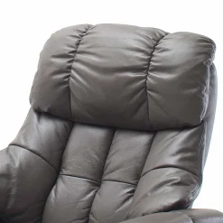 Wohnen Schlammfarbener Ledersessel mit Relaxfunktion Jandrus & Fußhocker (zweiteilig)