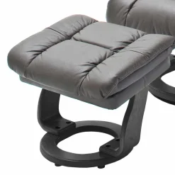 Wohnen Schlammfarbener Ledersessel mit Relaxfunktion Jandrus & Fußhocker (zweiteilig)