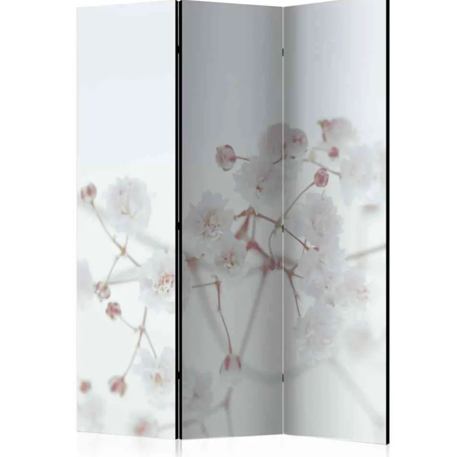 Wohnen Schlichter Foto-Paravent mit weißen Blüten - Newok