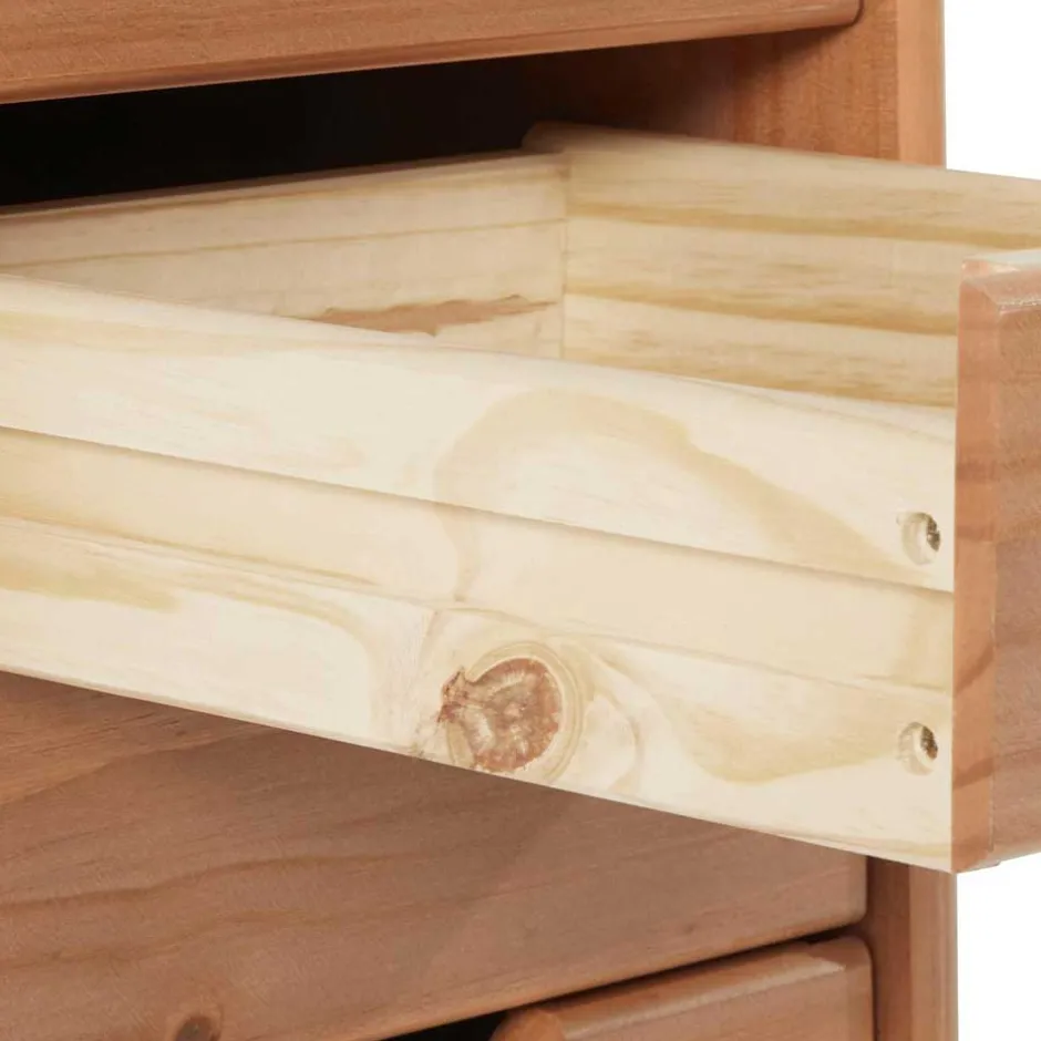 Schmale Kiefernholz Kommode mit sechs Schubladen - Calpano^Wohnen Clearance