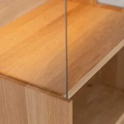 Wohnen Schmale Massivholz Vitrine mit LED Beleuchtung - Eribella