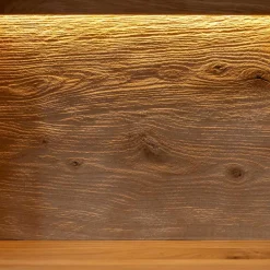 Wohnen Schmale Massivholz Vitrine mit LED Beleuchtung - Eribella