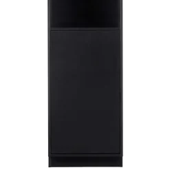 Wohnen Schmaler Hochschrank in Schwarz Kiefernholz teilmassiv - Niwidus