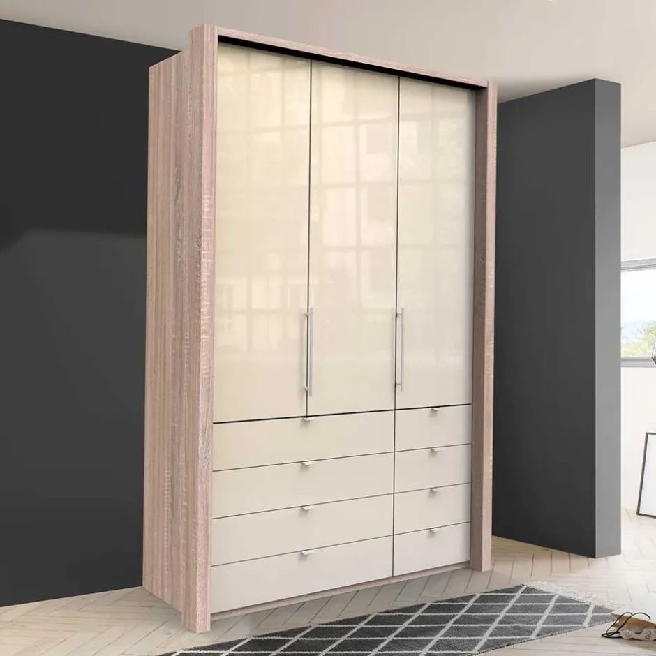 Schmaler Kleiderschrank in Cremefarben - Rativian^Wohnen Clearance