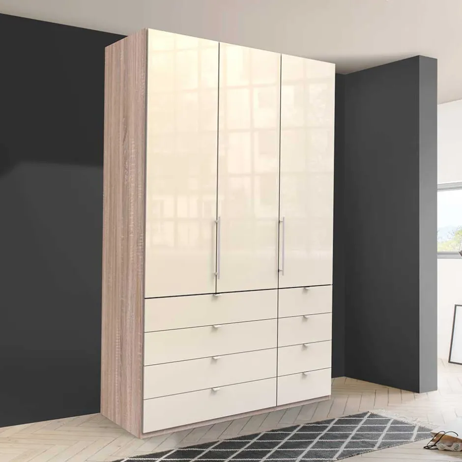 Schmaler Kleiderschrank in Cremefarben - Rativian^Wohnen Clearance