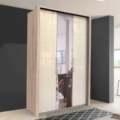 Schmaler Schlafzimmer Schrank mit Spiegel - Rativian^Wohnen Outlet