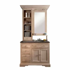 Schmales Badezimmermöbel-Set Vish im rustikalen Landhausstil^Wohnen New