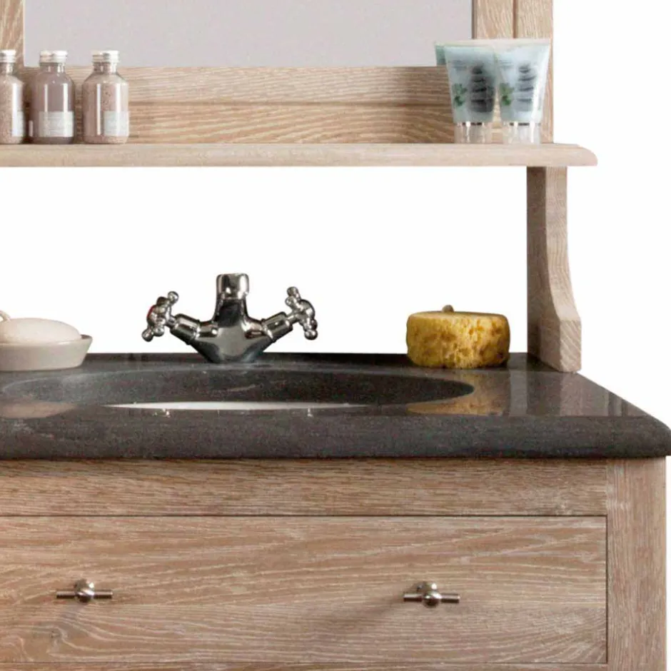 Schmales Badezimmermöbel-Set Vish im rustikalen Landhausstil^Wohnen New