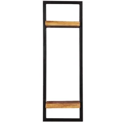 Wohnen Schmales Industrial Wandregal mit zwei Holzablagen - Evradon